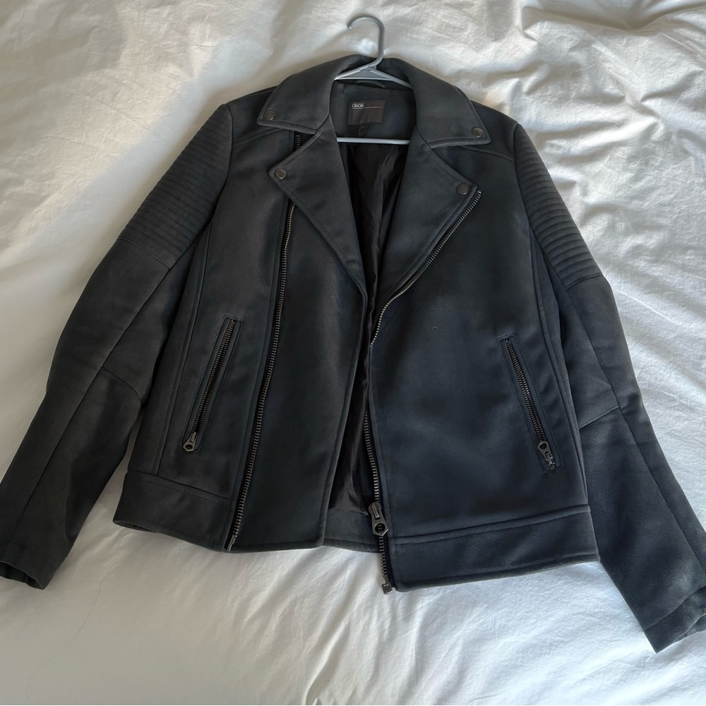 ASOS Gray Lightweight Shirt Jacket with Notched Lapels